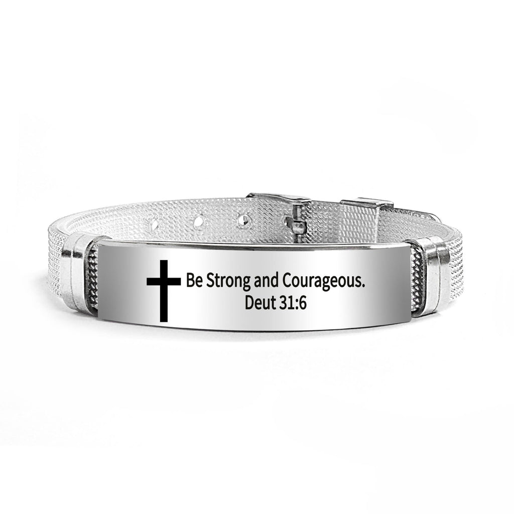 Multi-Styled Motivational Cross Bracelet with Bible Verses