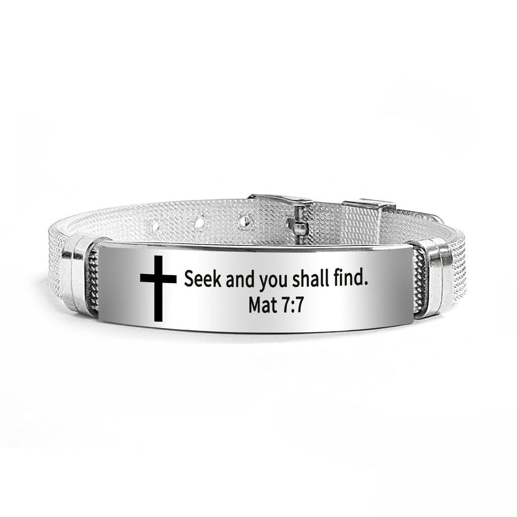 Multi-Styled Motivational Cross Bracelet with Bible Verses