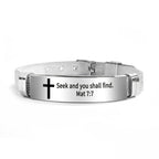 Multi-Styled Motivational Cross Bracelet with Bible Verses
