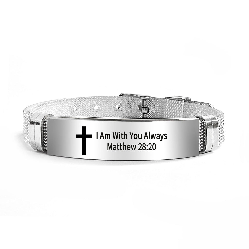 Multi-Styled Motivational Cross Bracelet with Bible Verses