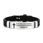 Multi-Styled Motivational Cross Bracelet with Bible Verses