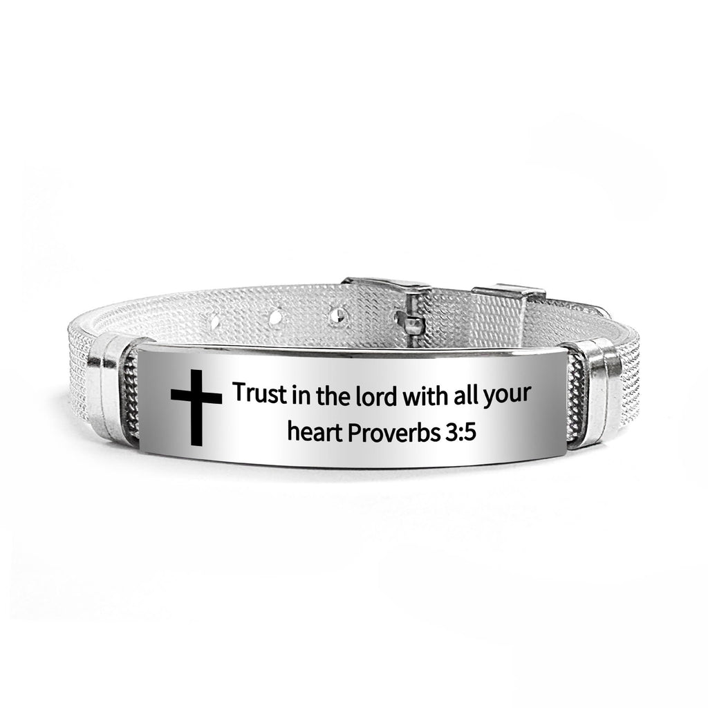 Multi-Styled Motivational Cross Bracelet with Bible Verses