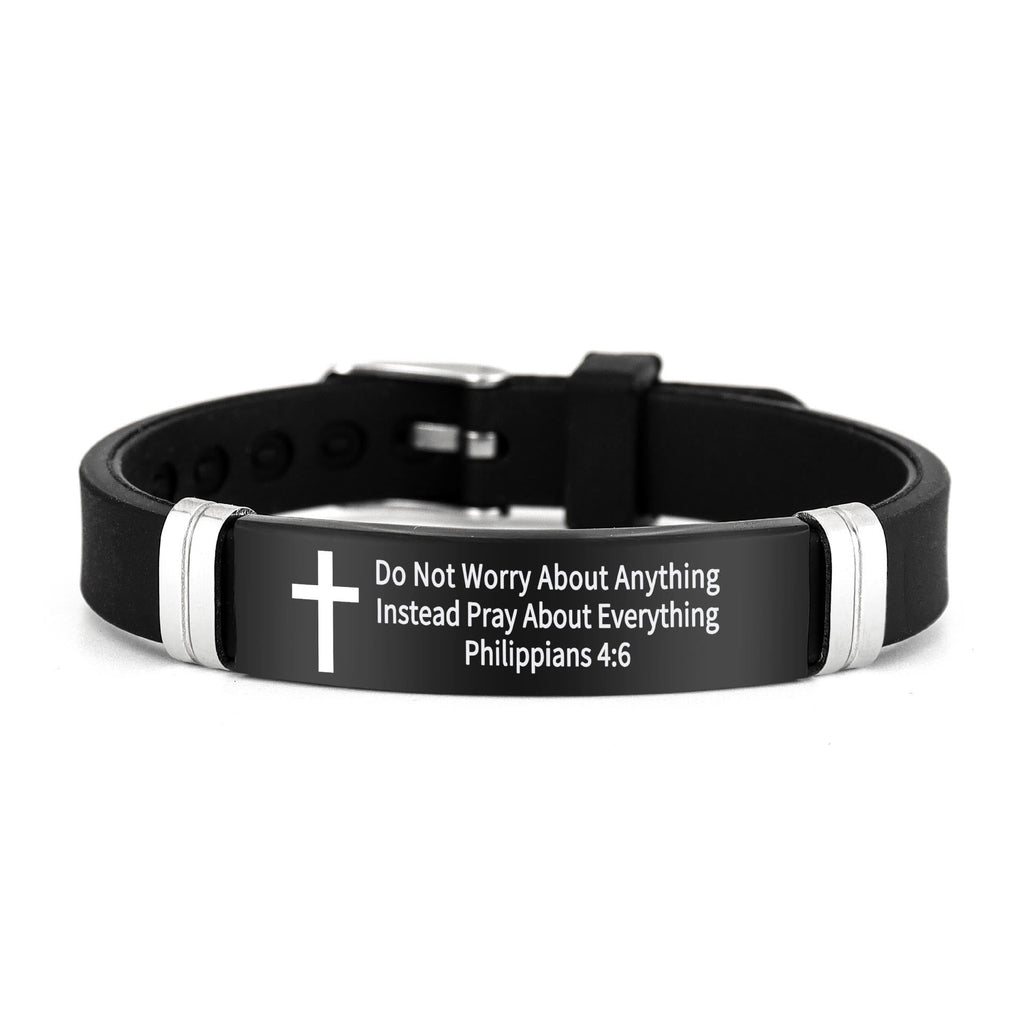 Multi-Styled Motivational Cross Bracelet with Bible Verses