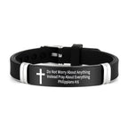 Multi-Styled Motivational Cross Bracelet with Bible Verses