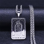 Our Lady of Guadalupe Pendant Necklace with Heart-Edged Charm