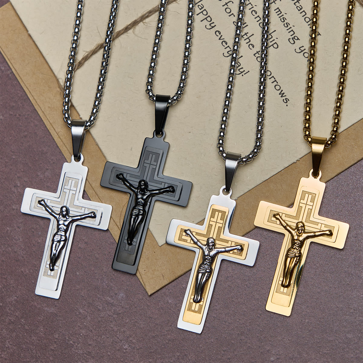 Classic Jesus Crucifix Pendant Necklace