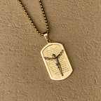 Modern Layered Faith Lord's Prayer Crucifix Necklace