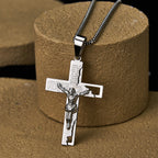 Lord's Prayer Inscription with Crucifix Necklace