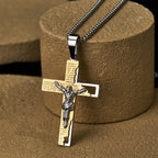 Lord's Prayer Inscription with Crucifix Necklace