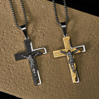 Lord's Prayer Inscription with Crucifix Necklace