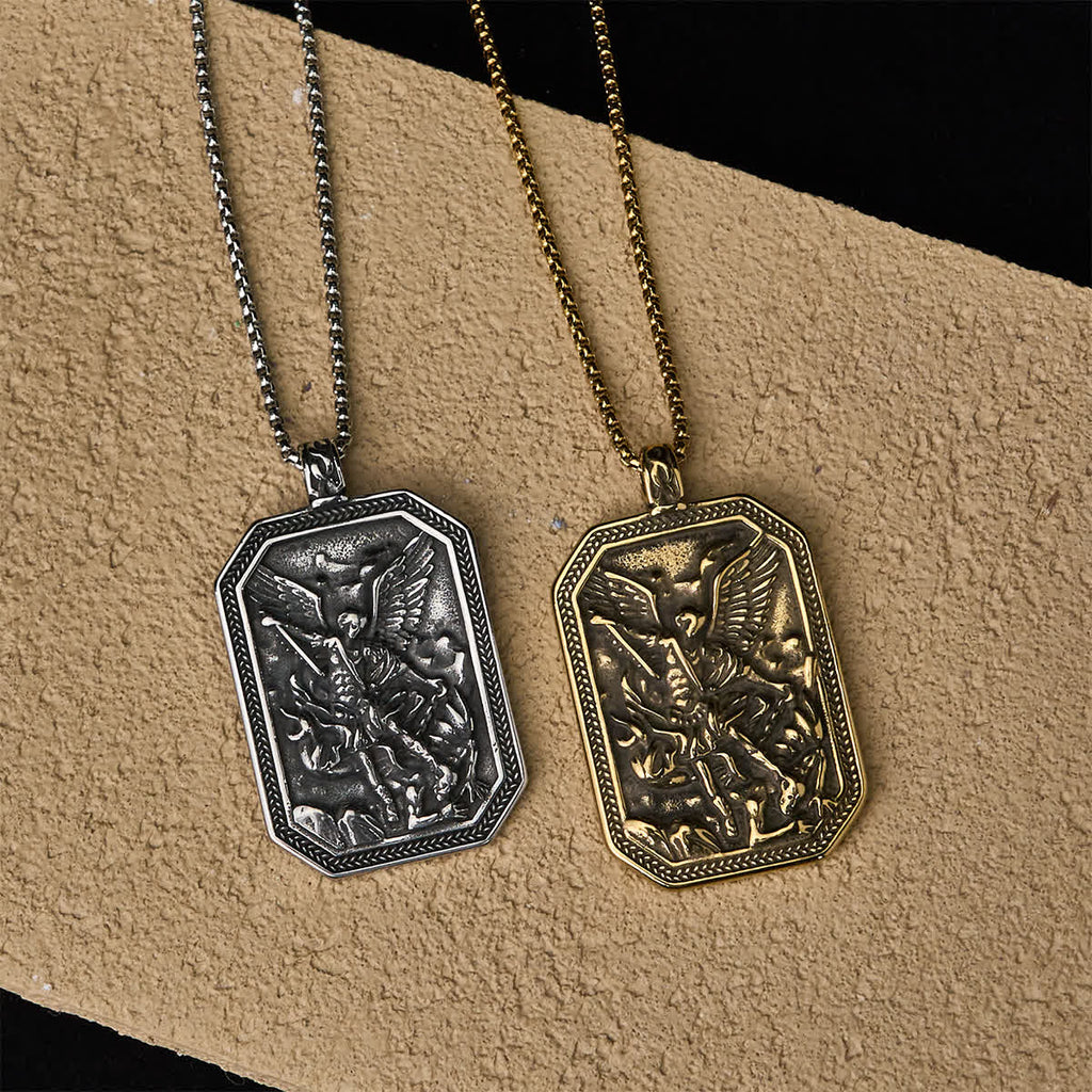 Classic Style St. Michael the Archangel Protection Stainless Steel