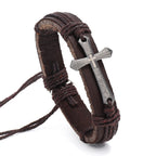 Rugged Faith Wrap Vintage Knot Cross with Scripture Bracelet in Black