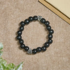 Black Wooden Prayer Handmade Bracelet with Dual Jerusalem Cross