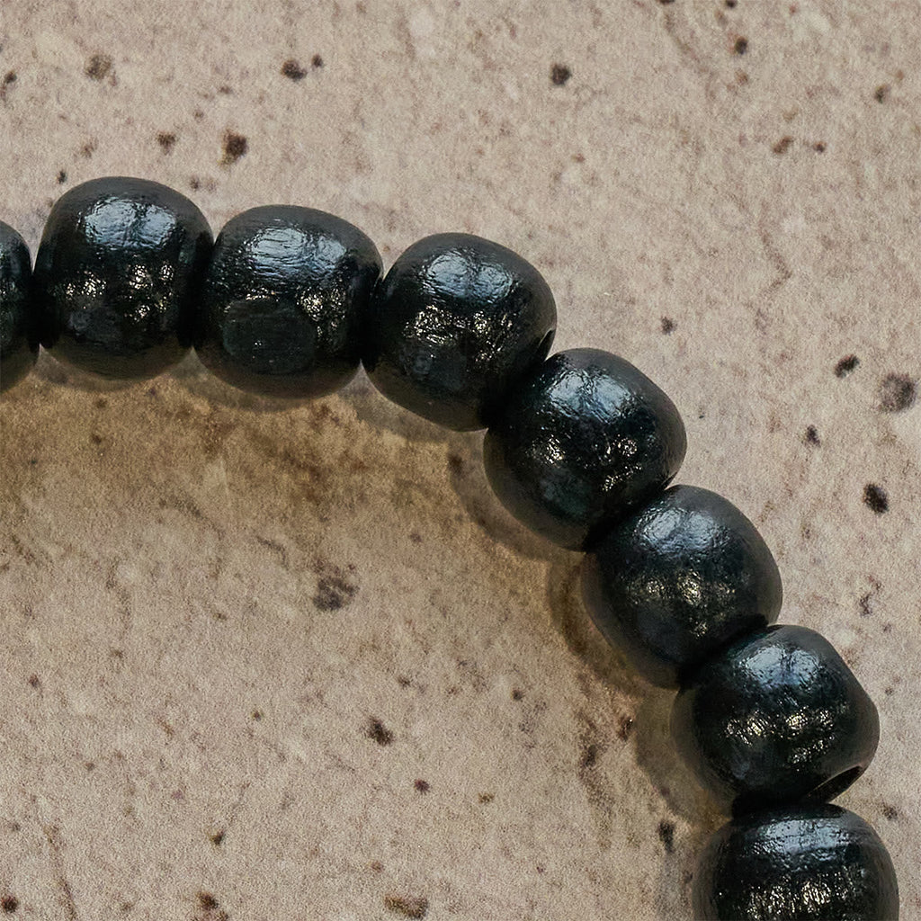 Black Wooden Prayer Handmade Bracelet with Dual Jerusalem Cross