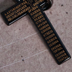 Lord's Prayer with Interlocking Ring Cross Pendant Necklace
