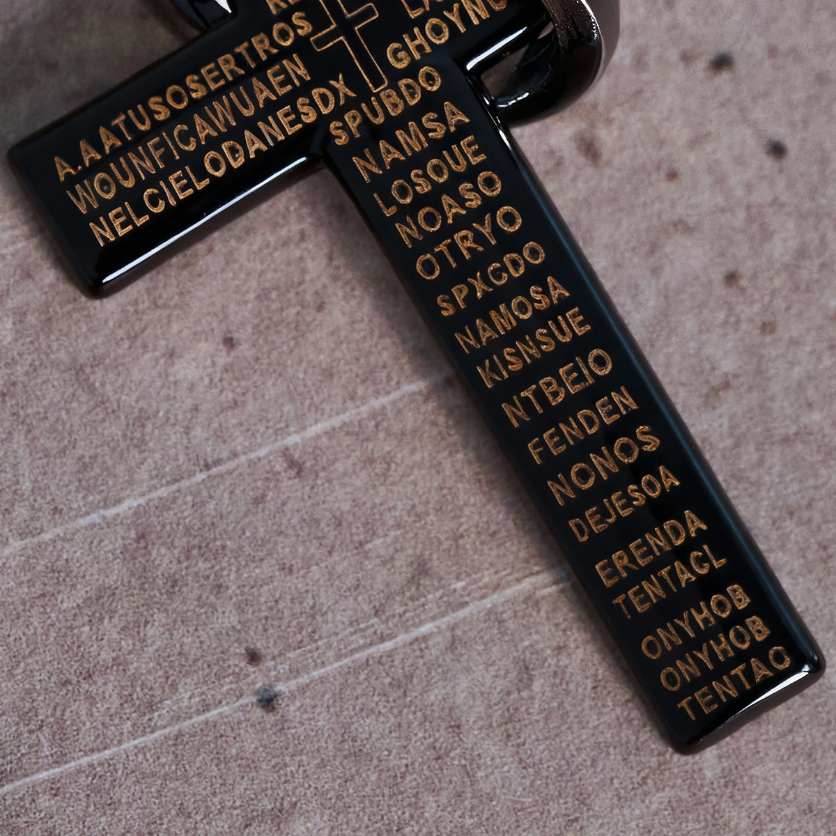 Lord's Prayer with Interlocking Ring Cross Pendant Necklace