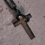 Lord's Prayer with Interlocking Ring Cross Pendant Necklace