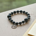 Spiritual Armor Black Obsidian Bracelet with Cross Charm