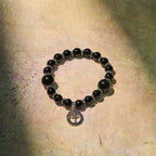 Spiritual Armor Black Obsidian Bracelet with Cross Charm