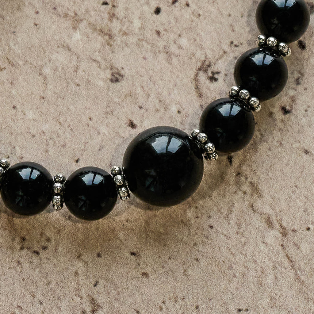 Spiritual Armor Black Obsidian Bracelet with Cross Charm