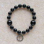 Spiritual Armor Black Obsidian Bracelet with Cross Charm