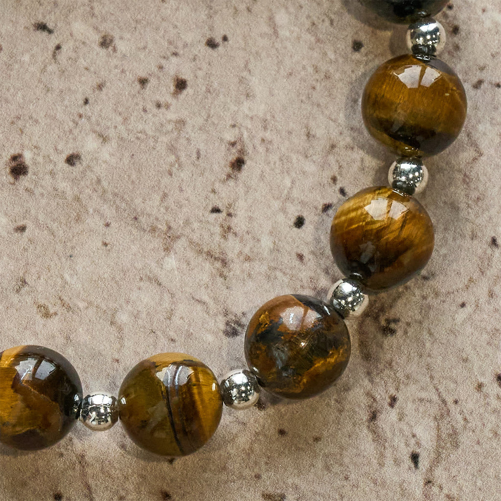 Courage in Christ Tiger Eye Stone Bracelet with Cross Charm