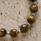 Courage in Christ Tiger Eye Stone Bracelet with Cross Charm