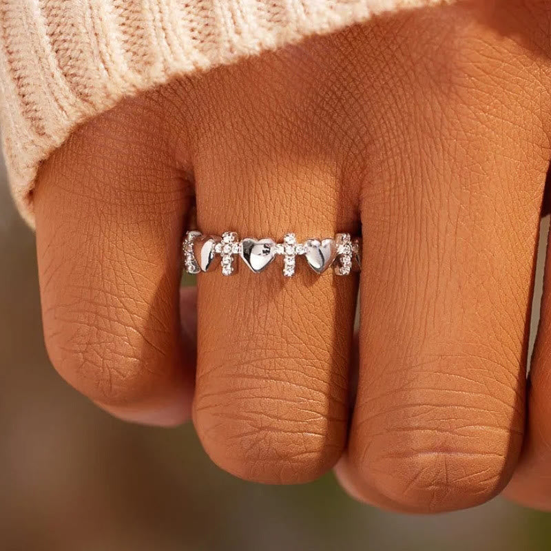Heart & Zircon Faith Ring