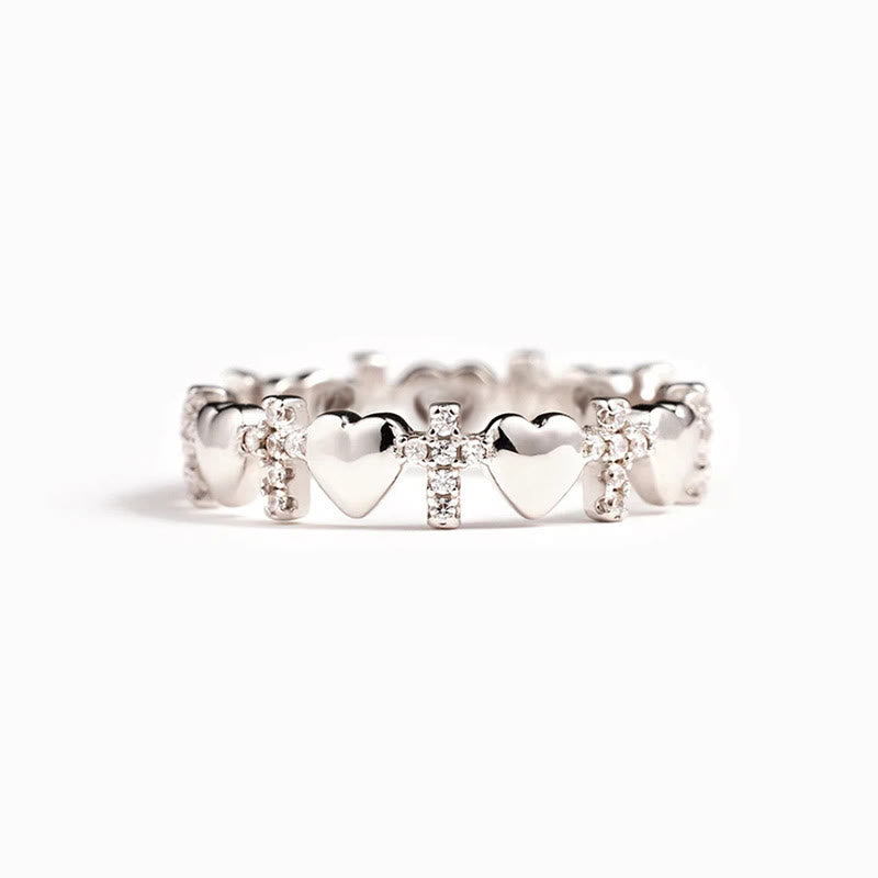 Heart & Zircon Faith Ring
