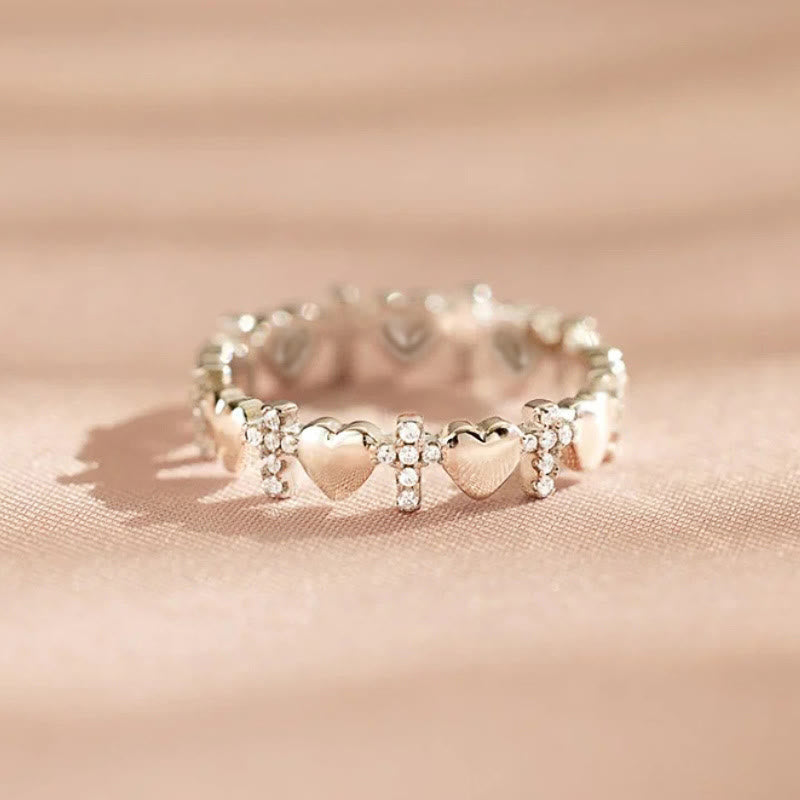 Heart & Zircon Faith Ring