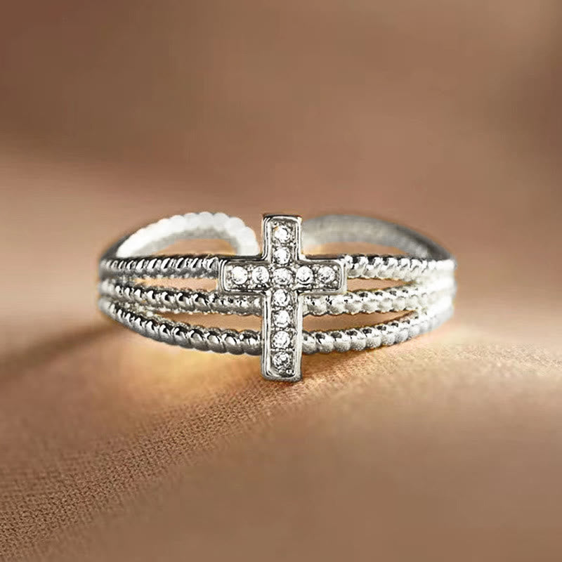 Sparkling Cross Ring