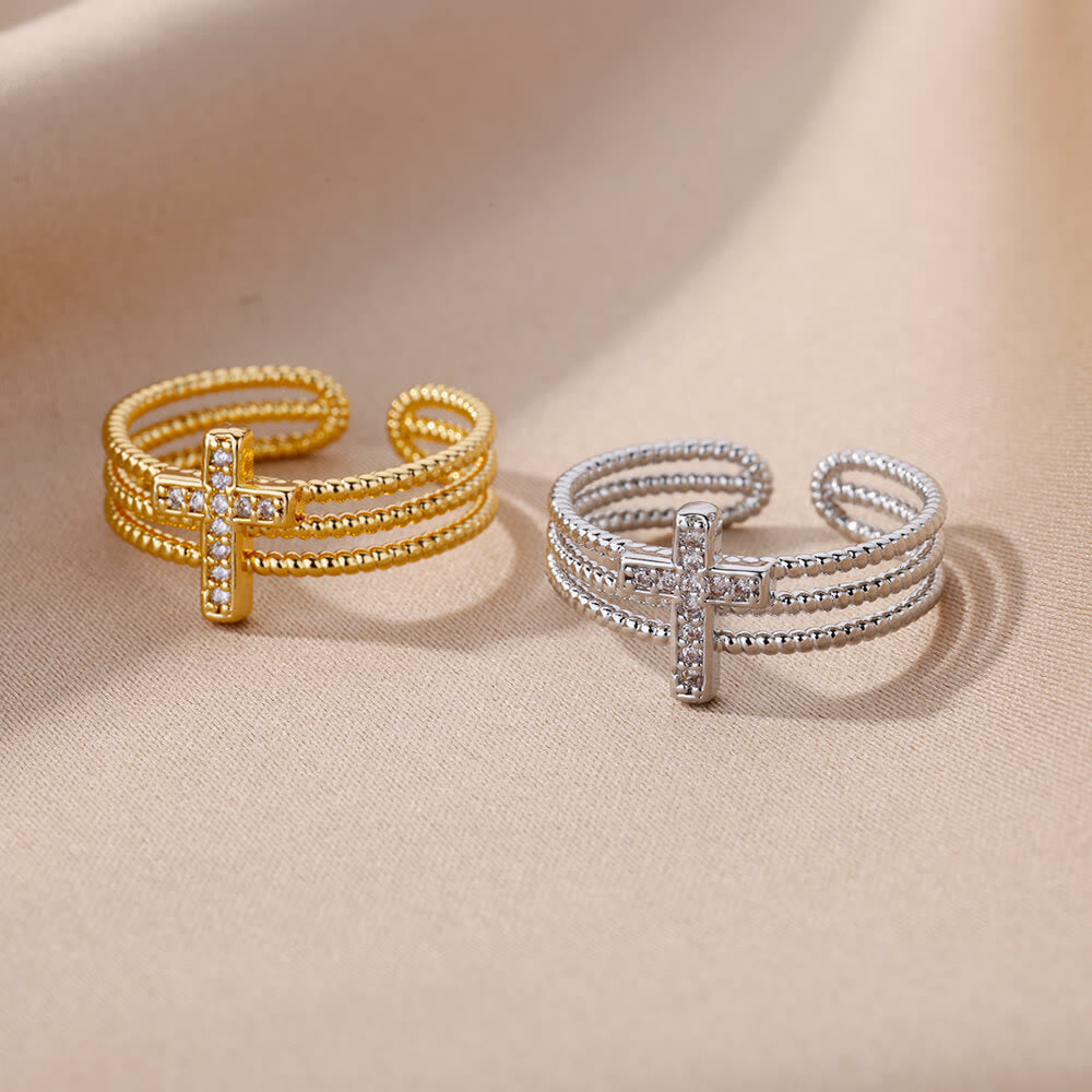 Sparkling Cross Ring