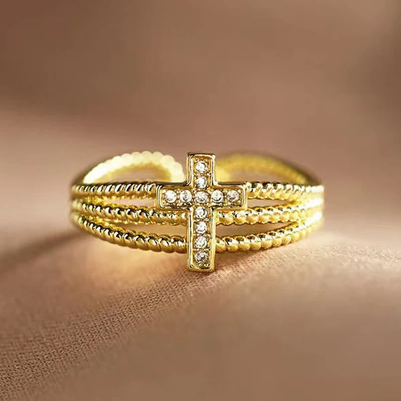 Sparkling Cross Ring
