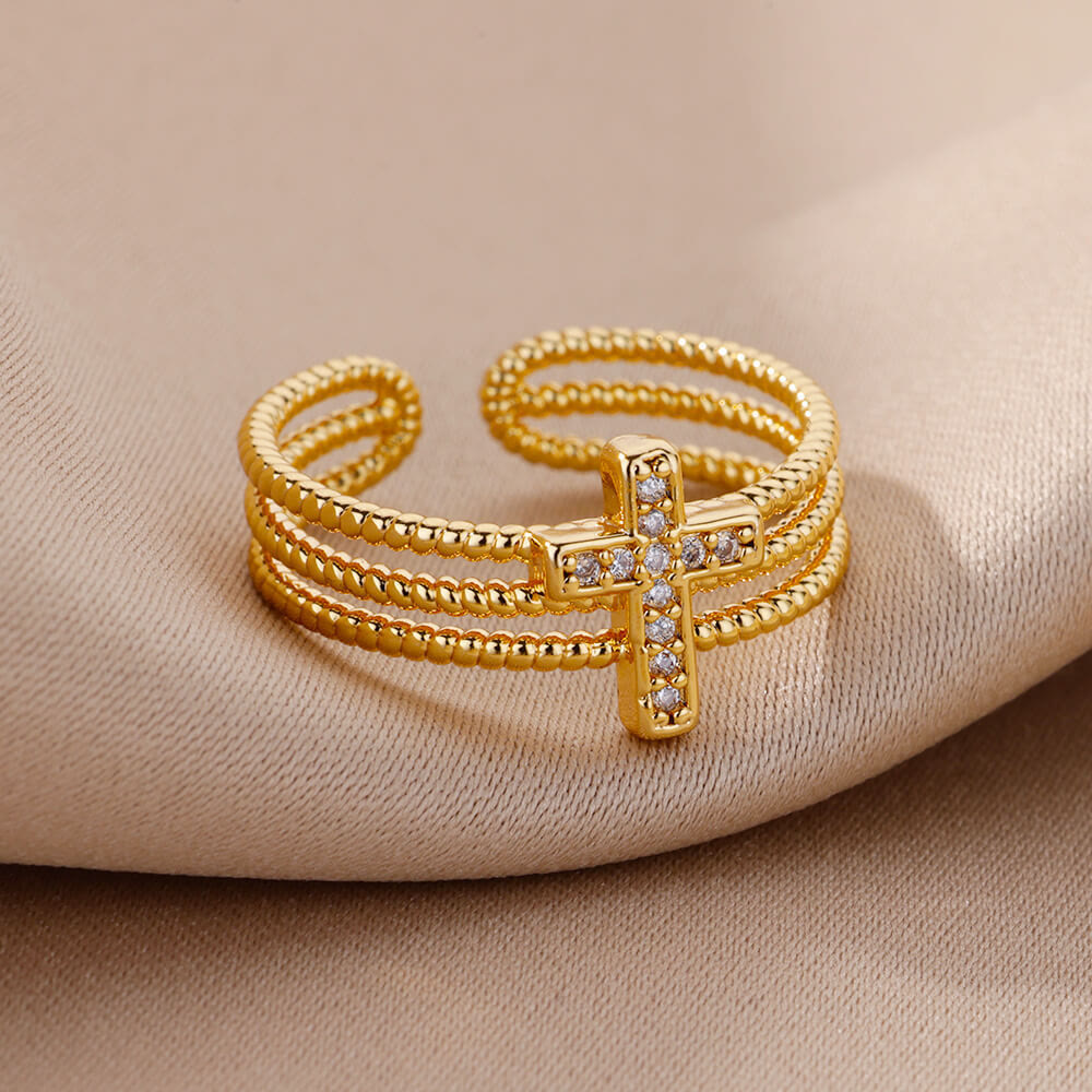 Sparkling Cross Ring