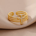 Sparkling Cross Ring