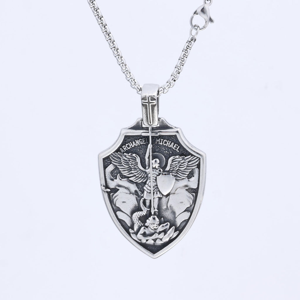 Archangel Michael Shield Pendant Necklace