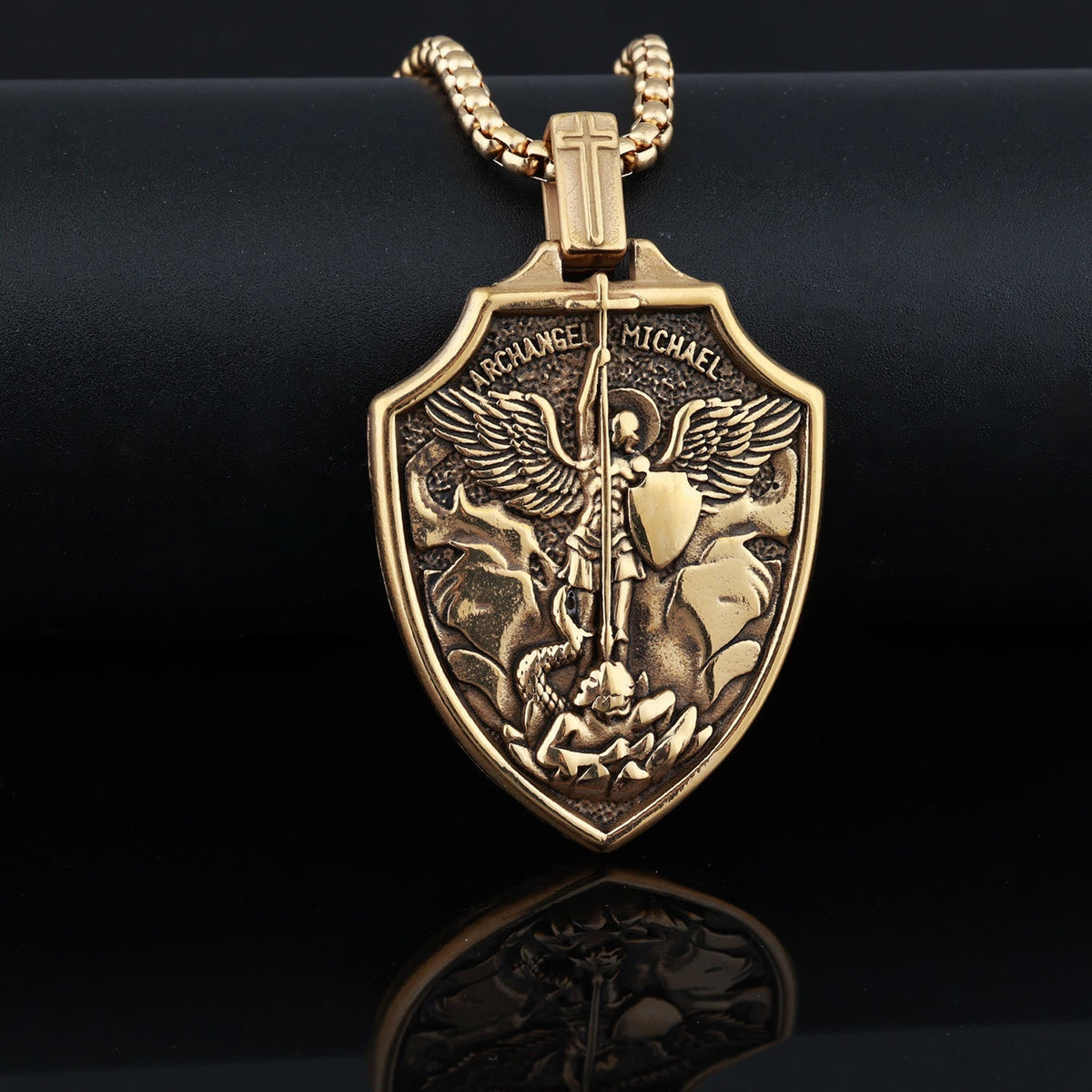 Archangel Michael Shield Pendant Necklace