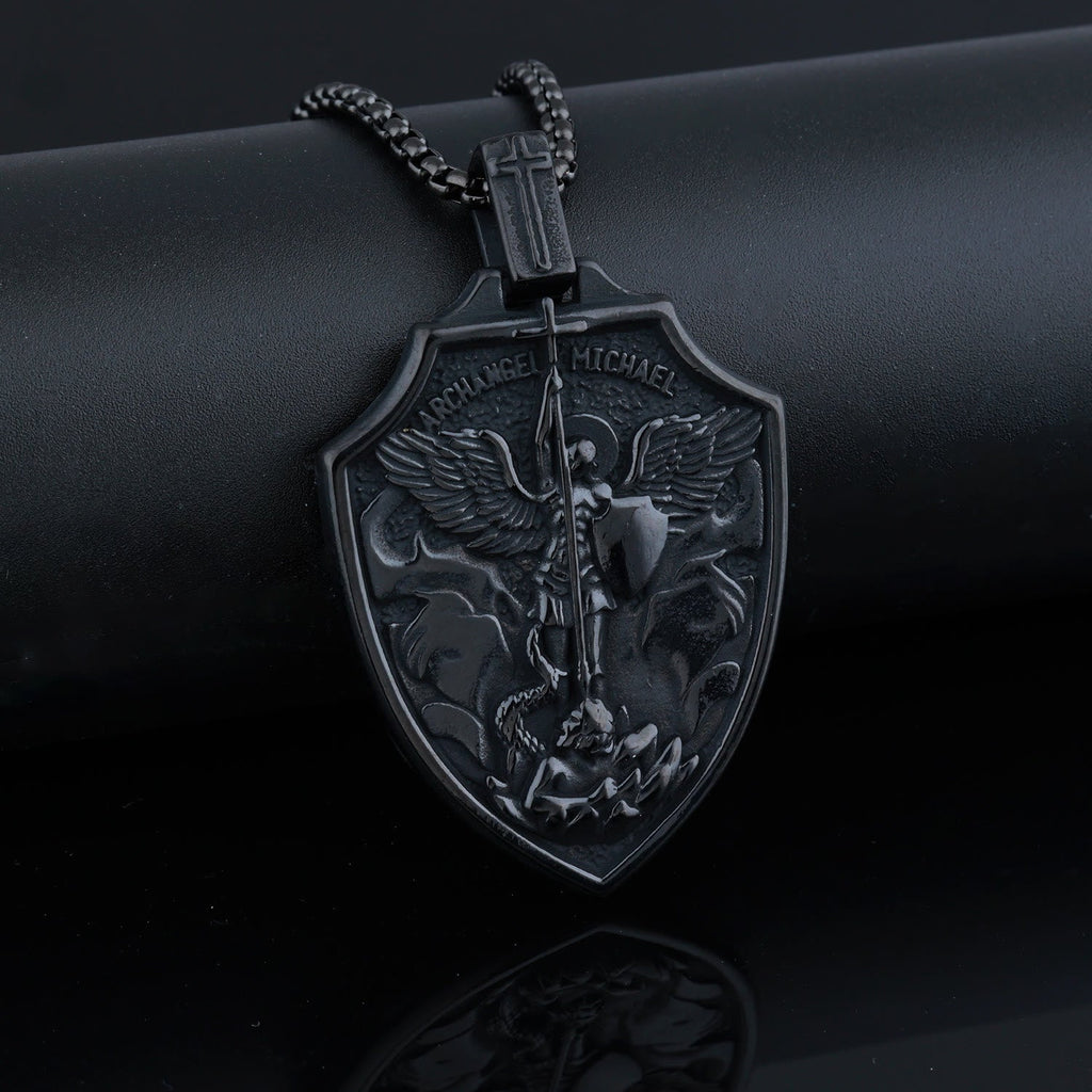 Archangel Michael Shield Pendant Necklace