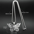 Psalm 46:10 Butterfly Cross Necklace