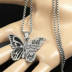 Psalm 46:10 Butterfly Cross Necklace