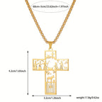 Cross with Nativity Cutout Necklace
