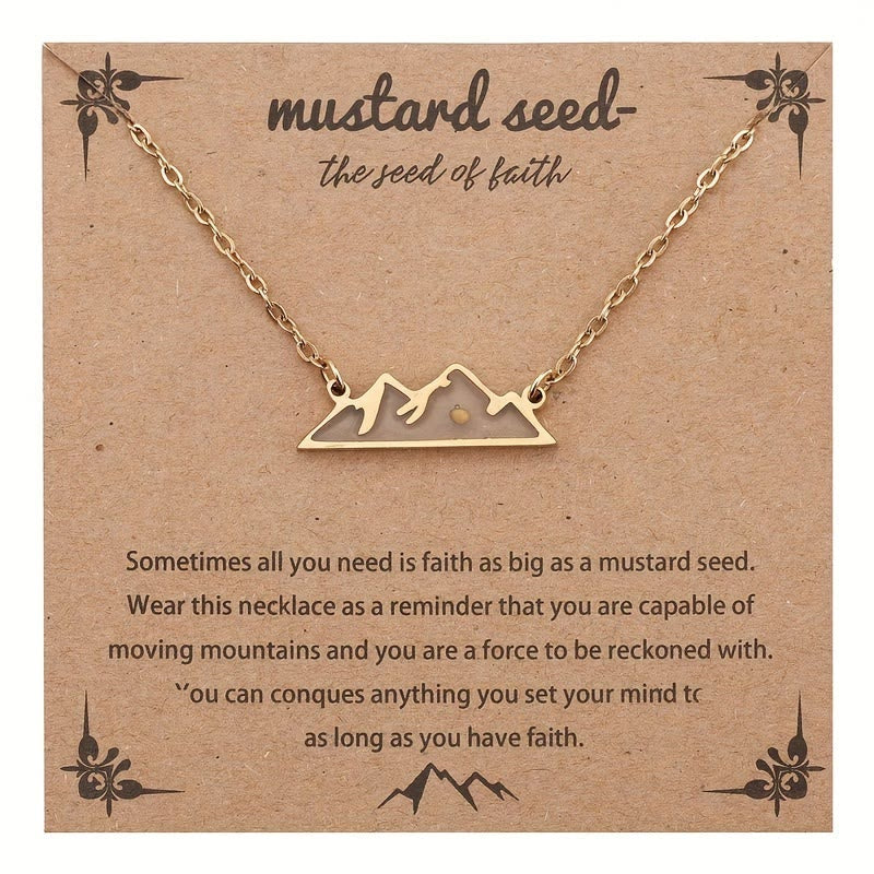 Minimalist Mustard Seed Mountain Necklace