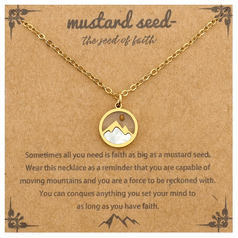 Minimalist Mustard Seed Mountain Necklace
