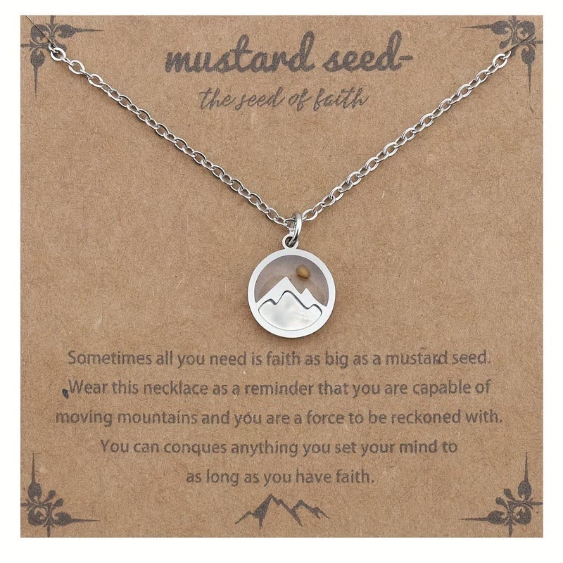 Minimalist Mustard Seed Mountain Necklace