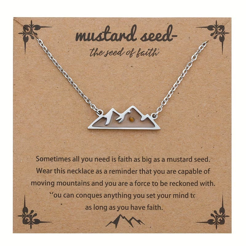 Minimalist Mustard Seed Mountain Necklace