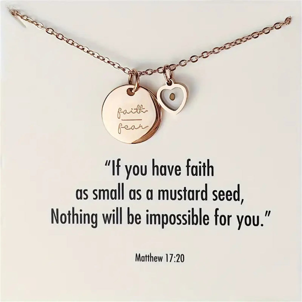 Mustard Seed Faith Over Fear Necklace