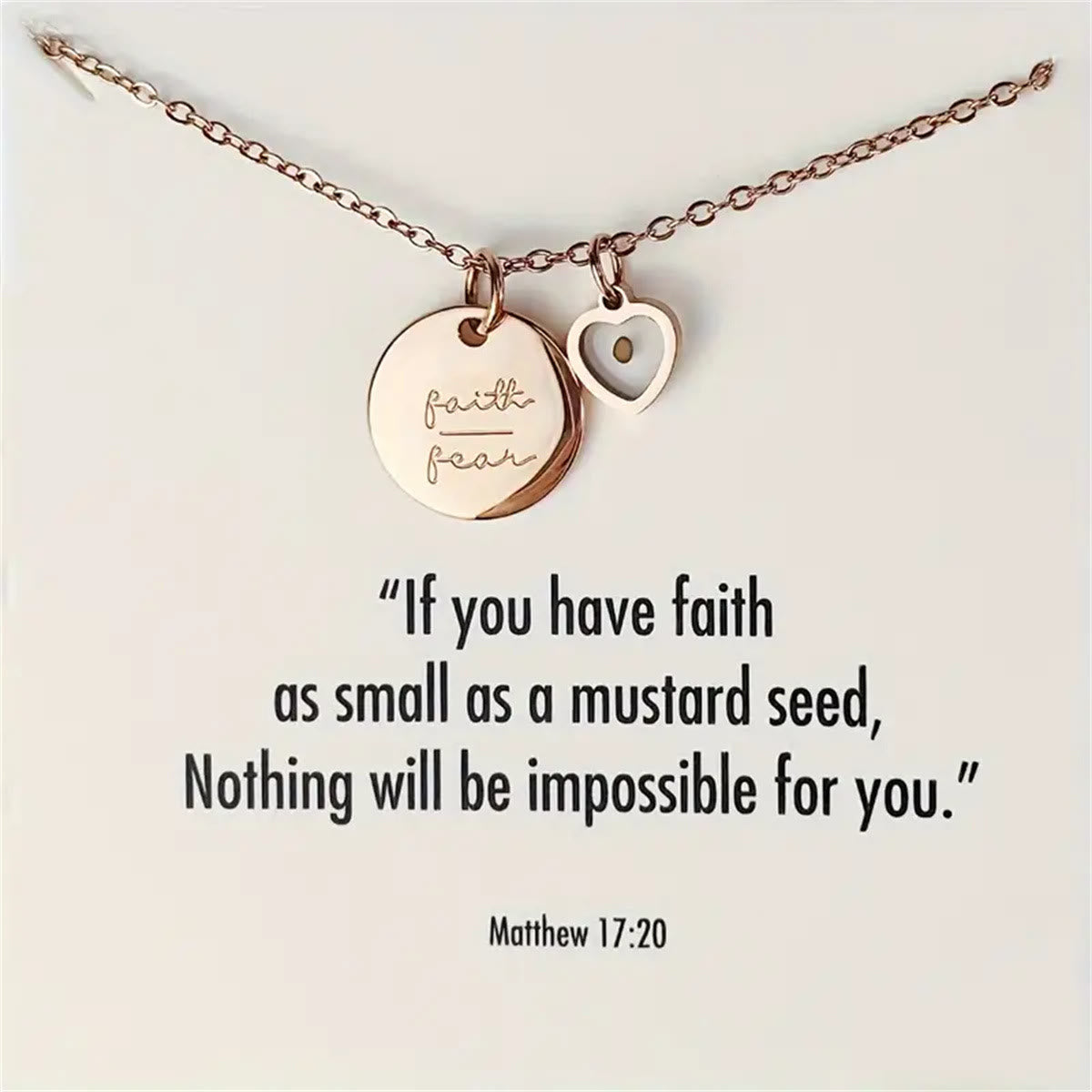 Mustard Seed Faith Over Fear Necklace