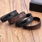 Braided Leather Cross Bracelet