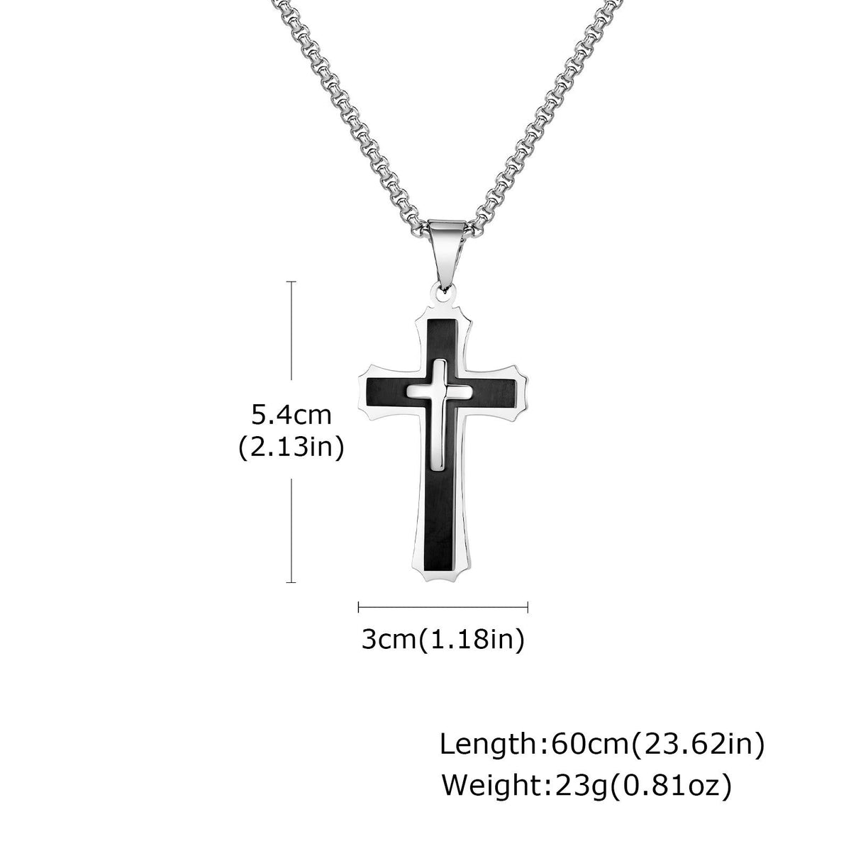 4-Colored Cross Guardian Pendant Necklace