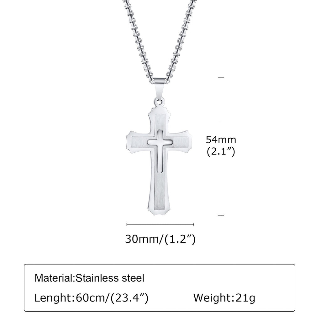 4-Colored Cross Guardian Pendant Necklace